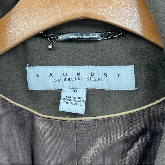 Laundry By Shelli Segal Brown Dress Peacoat Wool Size 10 - Picture 4 of 9